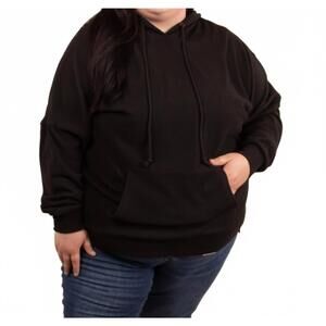NEW MICHELLE MAE kacey ribbed hoodie in black